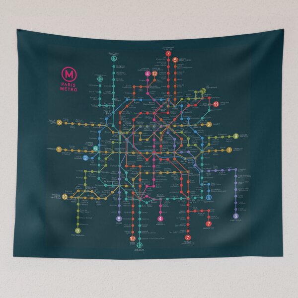 Item preview, Paris Metro Map • Dark designed and sold by abbazabba.