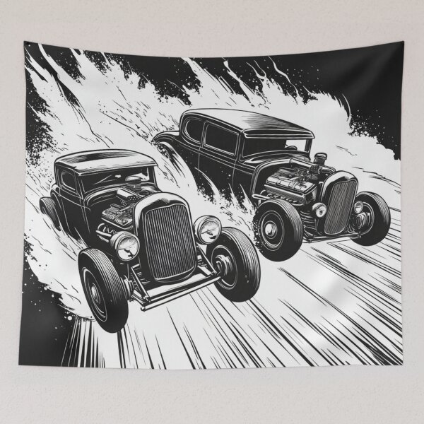 Item preview, Impresión artística de dos coches hot rod en estilo caricatura designed and sold by dcrc.