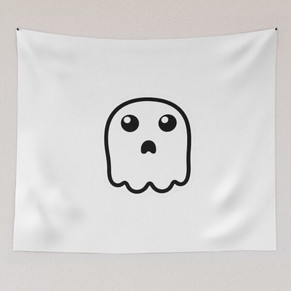 Item preview, cute scared minimalistic ghost designed and sold by Cute World.