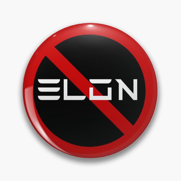 Item preview, NO ELON! Round Anti-Elon Musk Bumper black Decal For Tesla Owners!   designed and sold by BrightNook.