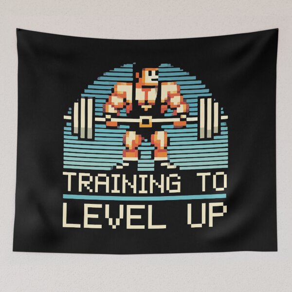 Item preview, Level Up Video Game Gamer Gym Workout Gaming Fitness Lifting designed and sold by chantastical.