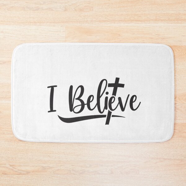 Item preview,  I Believe Simple Script with Subtle Cross designed and sold by Faithloveshop.