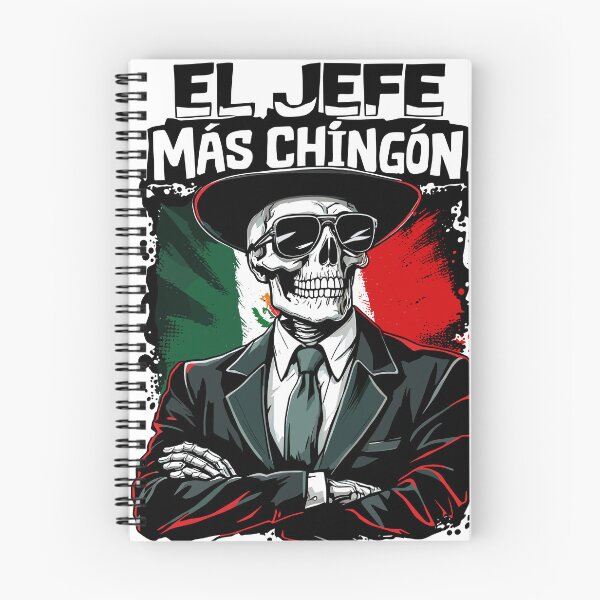 Item preview, El Jefe Más Chingón – Boss Skull with Mexican Flag designed and sold by BeamiCreations.