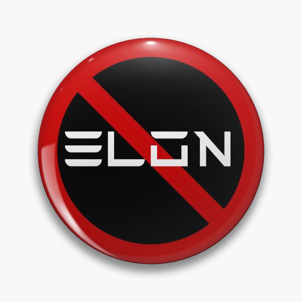 Item preview, NO ELON! Round Anti-Elon Musk Bumper Decal For Tesla Owners white text!  designed and sold by BrightNook.