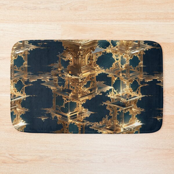 Item preview, Intricate Golden Architectural Structures Against a Dark Backdrop designed and sold by CoolPixels.