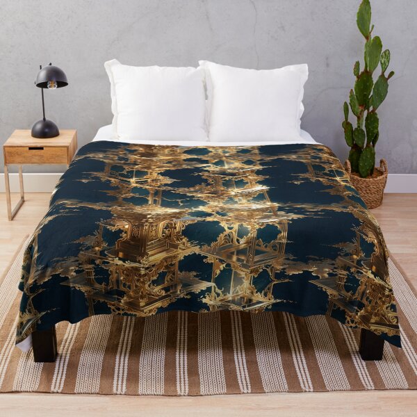 Item preview, Intricate Golden Architectural Structures Against a Dark Backdrop designed and sold by CoolPixels.