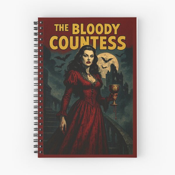 Item preview, The Bloody Countess – 1940s Gothic Vampire Horror Comic Illustration designed and sold by EnjoyaGift.