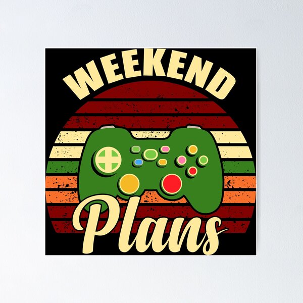 Artikel-Vorschau von Gamer-Wochenende Klassische Retro-Gamer-Kunst, designt und verkauft von Back2Collage.