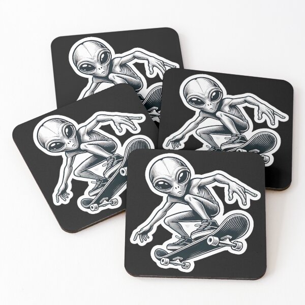 Item preview, Skateboarding Alien designed and sold by PinUpPizzazz.