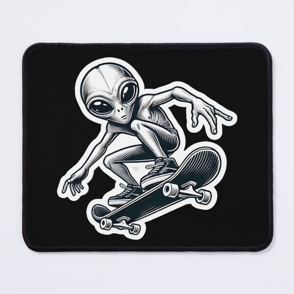 Item preview, Skateboarding Alien designed and sold by PinUpPizzazz.
