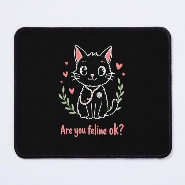 Item preview, Are You Feline OK? – Cute Cat Doctor Pun Design designed and sold by haitrieuic96.
