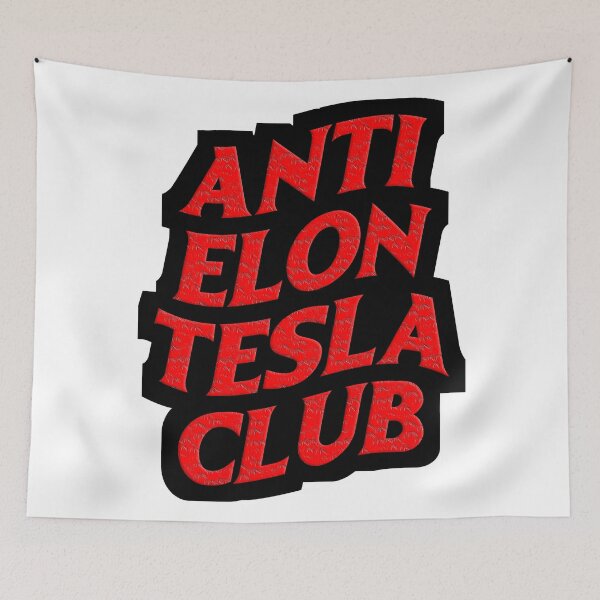Item preview, Anti Elon Tesla Club red designed and sold by BrightNook.