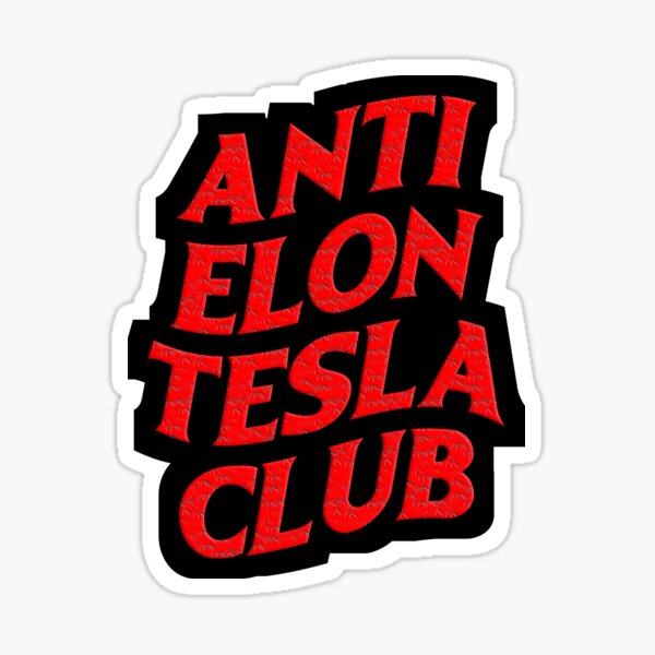 Artikel-Vorschau von Anti Elon Tesla Club red, designt und verkauft von BrightNook.