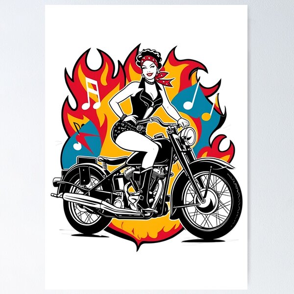 Item preview, Rockabilly biker designed and sold by whatthefoxsays.