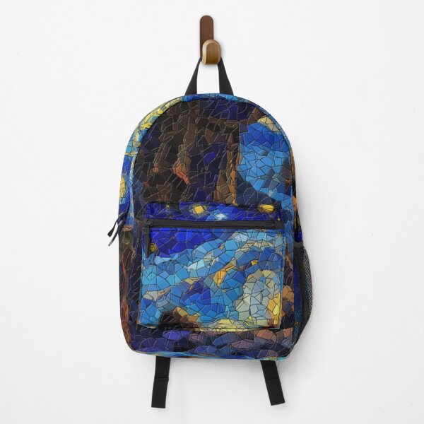 Item preview, Celestial Blessing – Stained Glass Starry Night with Medieval Priest and Ships designed and sold by LuxuryApparels.