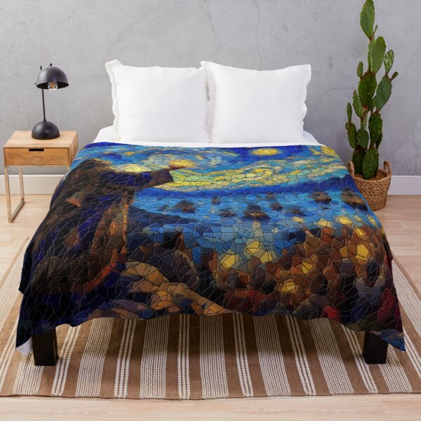 Item preview, Celestial Blessing – Stained Glass Starry Night with Medieval Priest and Ships designed and sold by LuxuryApparels.