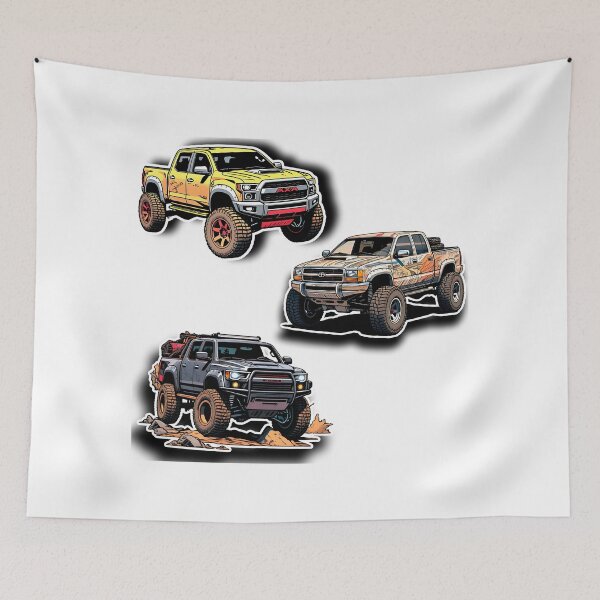 Item preview, Nice 4x4 PICKUP sticker, OFF-ROAD, gift for yourself, retro 80s comic style #3. designed and sold by UrbanTRIP.