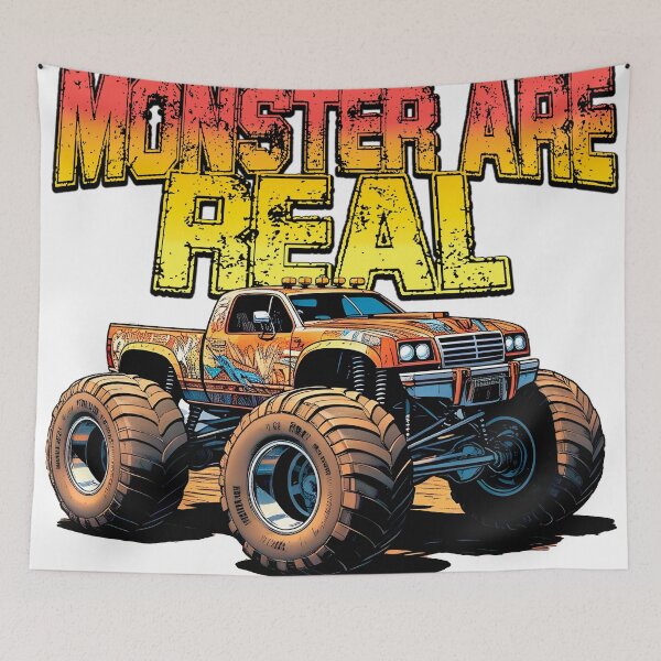 Item preview, Monster Trucks are real sticker, cute 80s comic design, ideal as a gift for boyfriend or girlfriend designed and sold by UrbanTRIP.