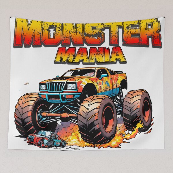 Item preview, Monster Truck Mania sticker, cute 80s comic design, ideal as a gift for boyfriend or girlfriend designed and sold by UrbanTRIP.