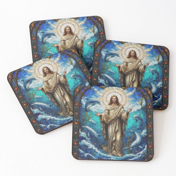 Item preview, Sea Saint – Stained Glass Church Window with Oceanic Grace designed and sold by LuxuryApparels.