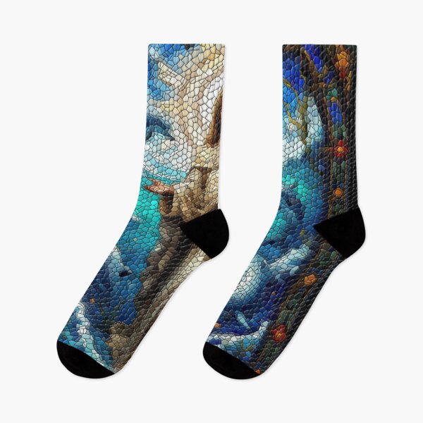 Item preview, Sea Saint – Stained Glass Church Window with Oceanic Grace designed and sold by LuxuryApparels.