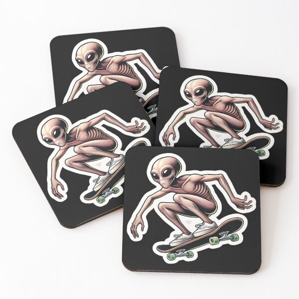 Item preview, Skateboarding Alien designed and sold by PinUpPizzazz.