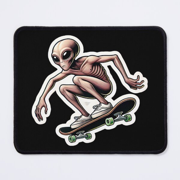 Item preview, Skateboarding Alien designed and sold by PinUpPizzazz.