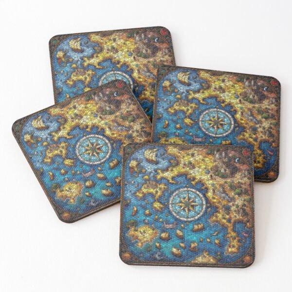 Item preview, Mythic Coastal Map – Medieval Stained Glass Voyage designed and sold by LuxuryApparels.