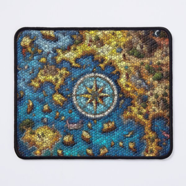 Item preview, Mythic Coastal Map – Medieval Stained Glass Voyage designed and sold by LuxuryApparels.