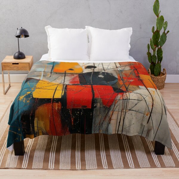 Item preview, Cool Modern Abstract Painting – Colorful Geometric & Organic Shapes – Expressive Brushstrokes Art designed and sold by CattlettArt.