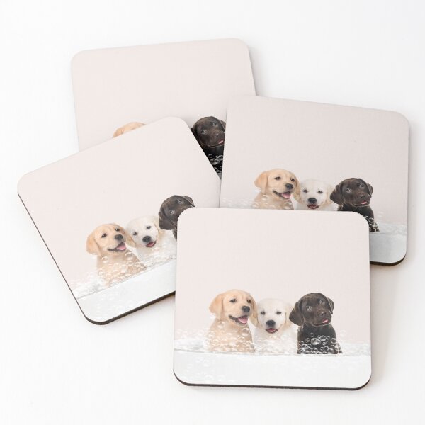 Item preview, Three Puppies in Bathtub Pink Print, Puppy Bathing, Animals in Bathtub Art by Synplus designed and sold by synplus.