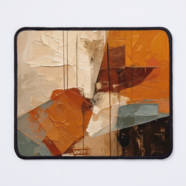 Item preview, Modern Abstract Painting – Earth Tones – Thick Textured Paint with Simple Geometric Shapes designed and sold by CattlettArt.