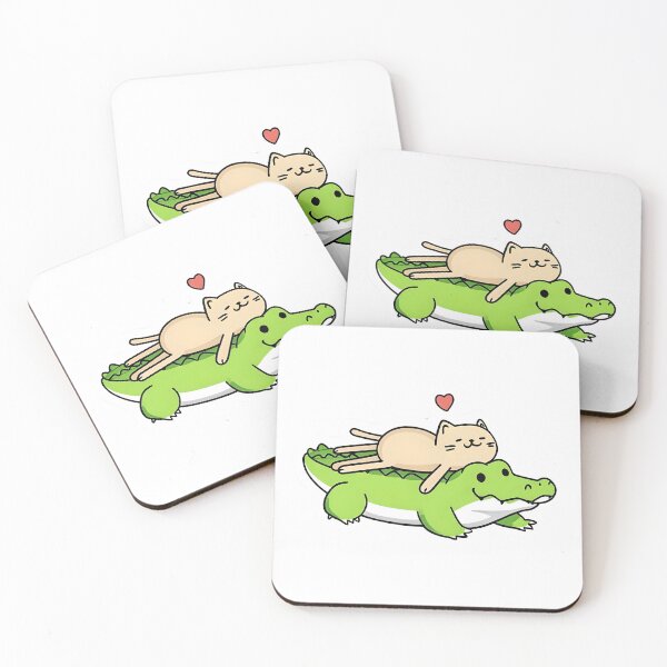 Item preview, Cat & Gator BFFs Cute Animal Friendship Sticker designed and sold by SillyLittleDesigns.