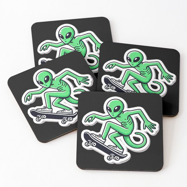 Item preview, Skateboarding Alien designed and sold by PinUpPizzazz.