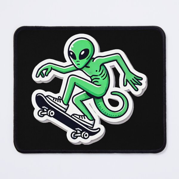 Item preview, Skateboarding Alien designed and sold by PinUpPizzazz.