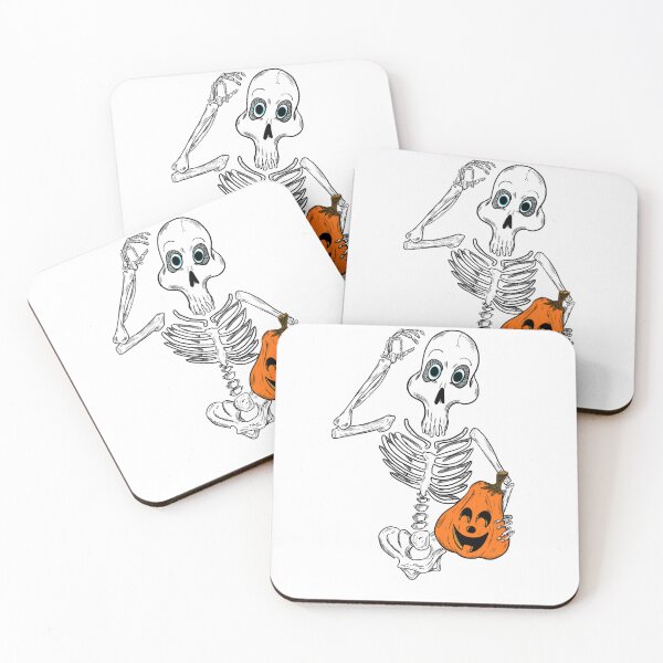 Item preview, Spooky Skeleton with Jack-o’-lantern designed and sold by Kate Miller Illustrator.