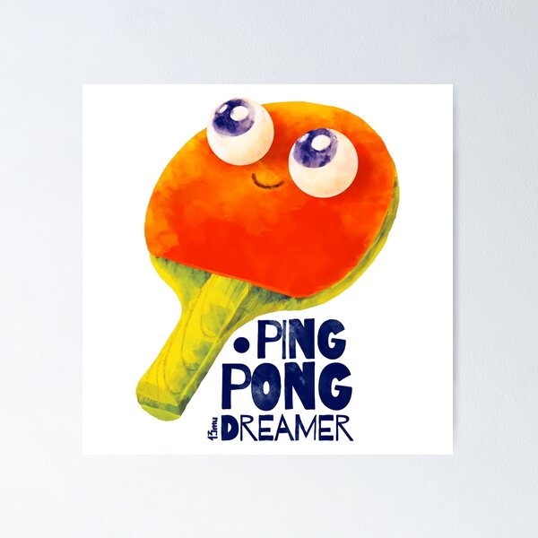 Item preview, Ping Pong Dreamer - Whimsical Paddle Art designed and sold by miaa-artistshop.