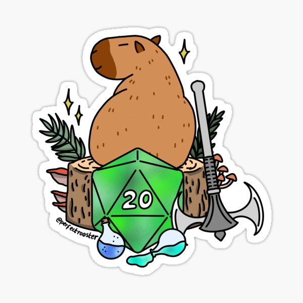Artikel-Vorschau von Capybara DnD Kritischer Treffer, designt und verkauft von perfectrooster.