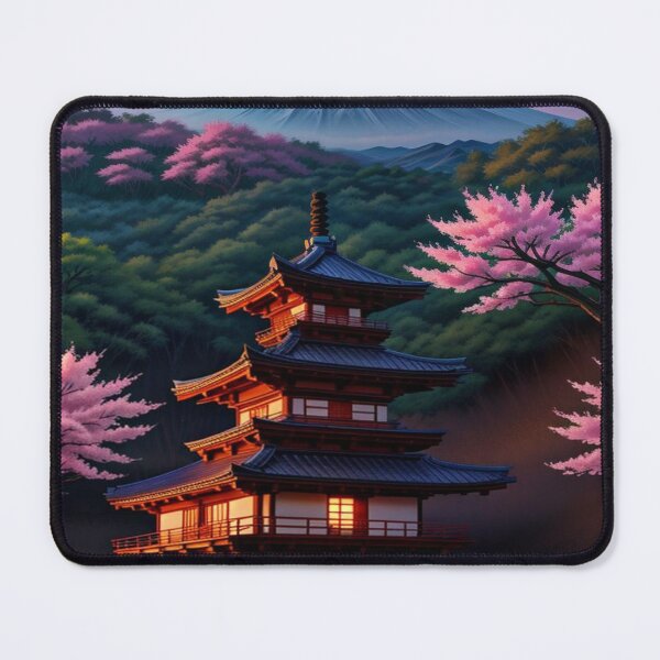 Item preview, Japanese Pagoda Under Mount Fuji at Sunset designed and sold by Mindful56.