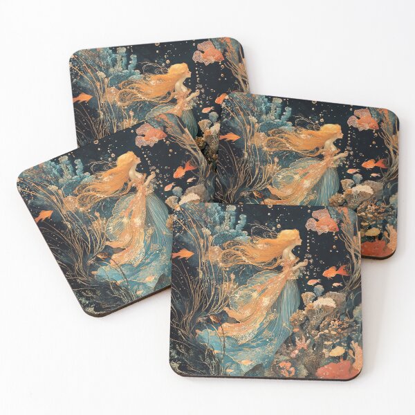 Item preview, Surreal Underwater Girl With Golden Hair designed and sold by entwithanaxe.