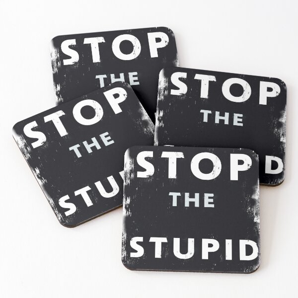 Item preview, Stop the Stupid vintage worn punk style designed and sold by AuroraXGreen.