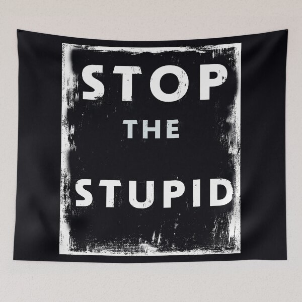 Item preview, Stop the Stupid vintage worn punk style designed and sold by AuroraXGreen.