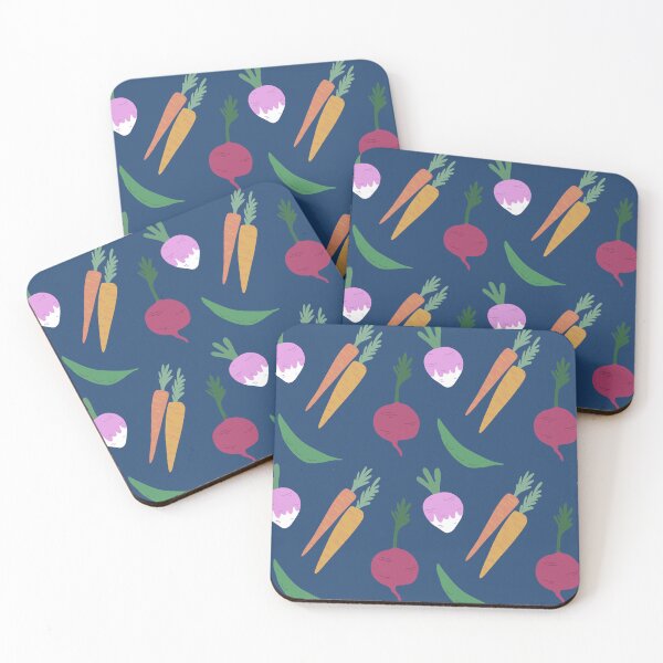 Item preview, Patrón de verduras de colores sobre fondo oscuro designed and sold by perfectrooster.