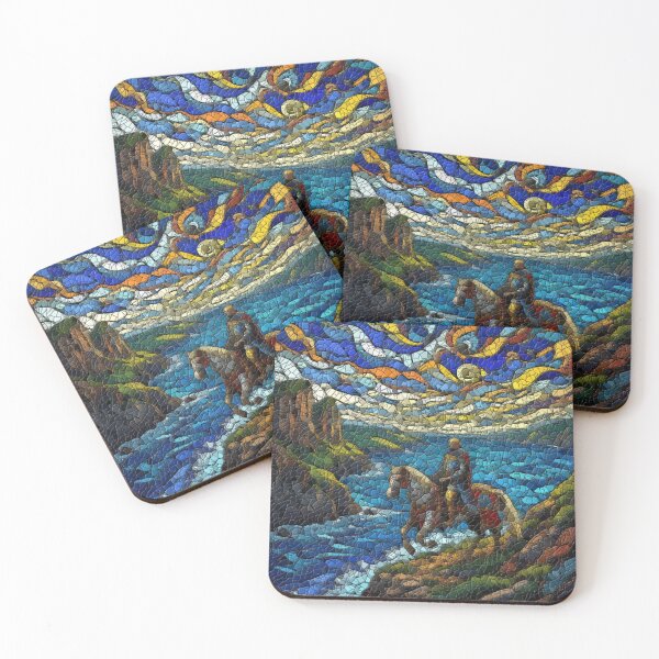 Item preview, Sir Gawain’s Quest: Stained Glass Coastal Journey designed and sold by LuxuryApparels.