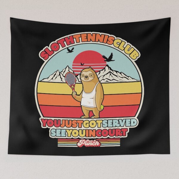 Item preview, Sloth Tennis Club - Retro Pun Match Design designed and sold by miaa-artistshop.