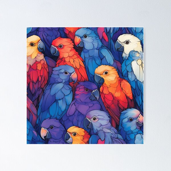 Item preview, Everybirdy Parrots Pattern 5 2025 designed and sold by GrinGalore.