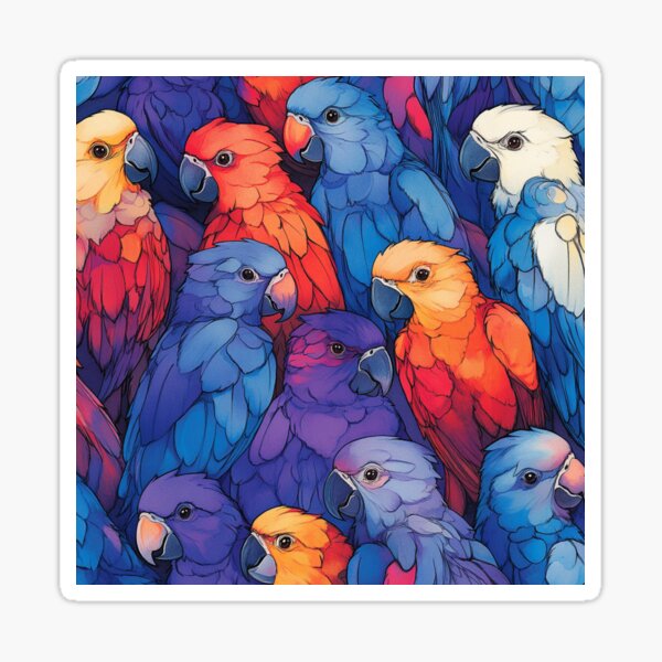 Item preview, Everybirdy Parrots Pattern 5 2025 designed and sold by GrinGalore.