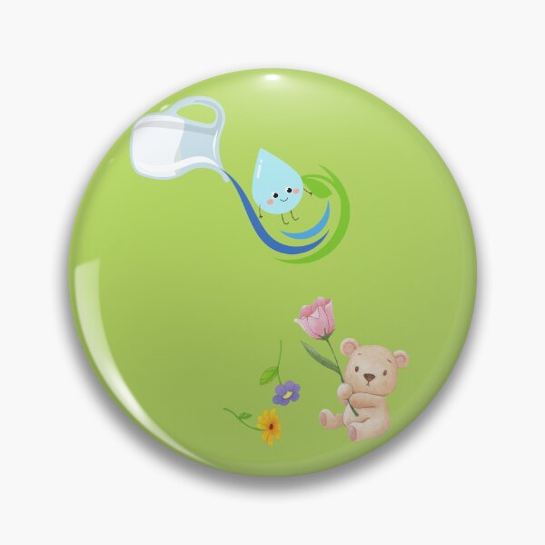 Item preview, Cute Bear with Flower & Water Drop | Kawaii Nature Love Illustration designed and sold by Nadia-joy.