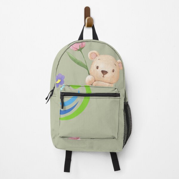 Item preview, Cute Bear with Flower & Water Drop | Kawaii Nature Love Illustration designed and sold by Nadia-joy.