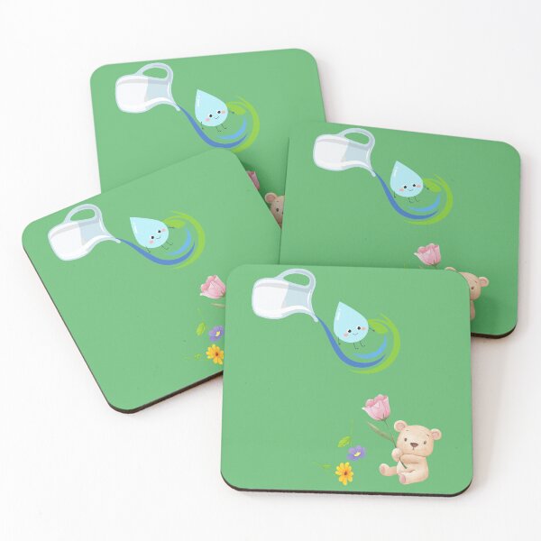 Item preview, Cute Bear with Flower & Water Drop | Kawaii Nature Love Illustration designed and sold by Nadia-joy.